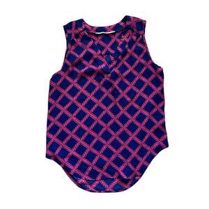 41 Hawthorn Stitch Fix Womens Top S‎ Sleeveless Geometric Blue Pink V Neck